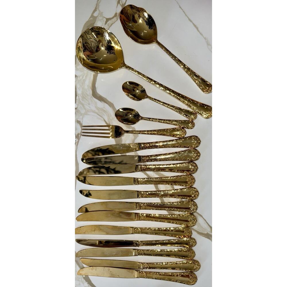 17 William Rogers Enchanted Rose Gold Plated Flatware Stainless Replacements - Picture 8 of 8
